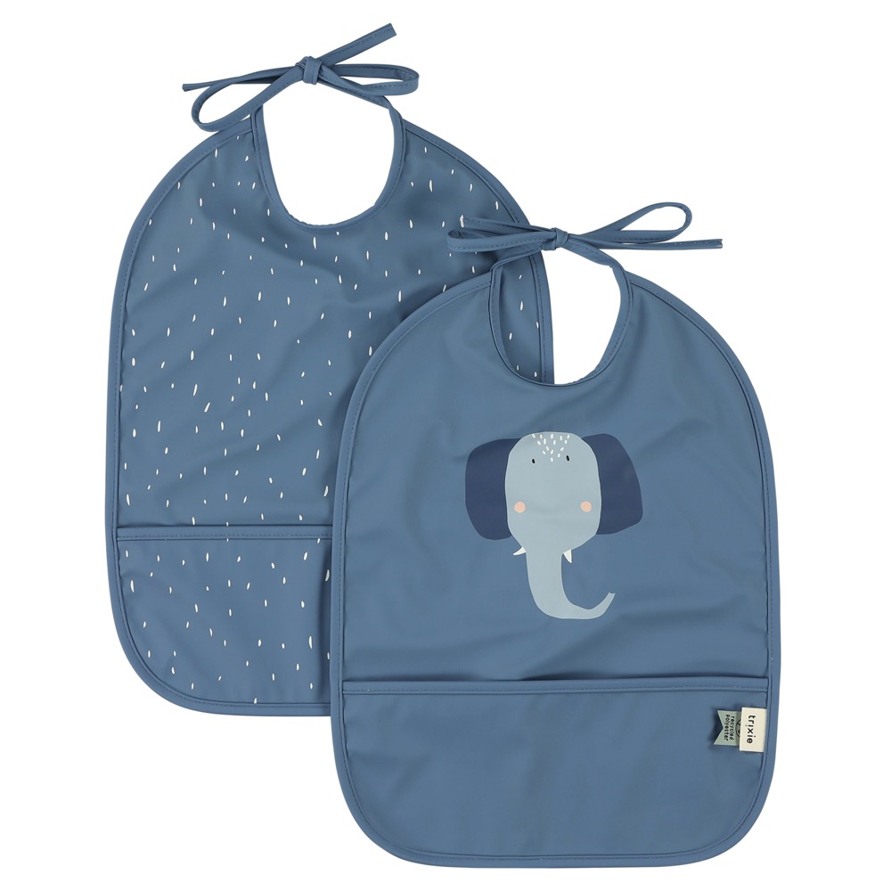 Waterproof bib 2-pack - Mrs. Elephant